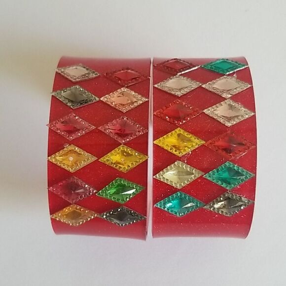 1 dozen Acrylic Cuff Bracelets with Embellishments - Picture 3 of 9